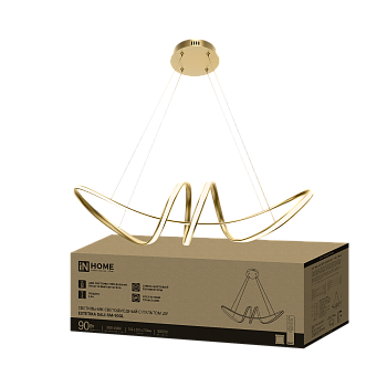 Светильник светодиодный ESTETIKA DALI-SM-90GL 90Вт 230В 3000-6500K 760х210x210мм 1.2м трос ДУ золото IN HOME в Чите
