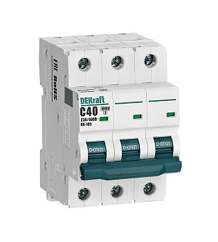 Автоматический выключатель DEKraft ВА-105 3Р 40А 10кА х-ка C в Чите