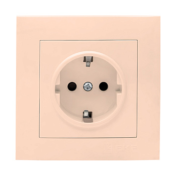 Валенсия розетка 1-местная с/з 16А кремовая с защитными шторками EKF PROxima в Чите