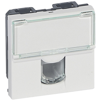 Розетка телефонная Legrand MOSAIC RJ-11 для кабель-канала белая в Чите