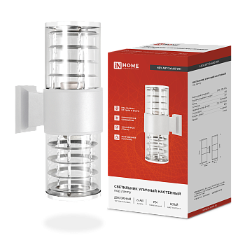 Светильник уличный настенный двусторонний НБУ ART-2хA60-WH алюминиевый белый IP54 IN HOME в Чите