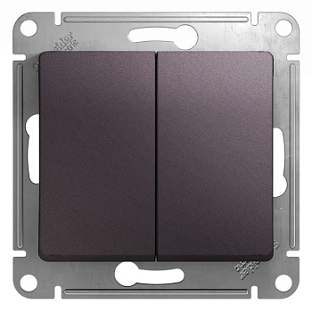 Выключатель двухклавишный Glossa SE сиреневый туман в Чите