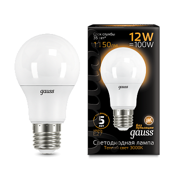 Лампа светодиодная LED-A60 12Вт E27 3000K 1150Лм Black GAUSS в Чите