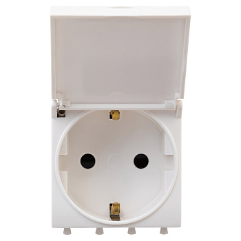 Розетка с крышкой модульная, 2P+E, с защитной шторкой, Avanti "Белое облако", 2 мод. DKC в Чите