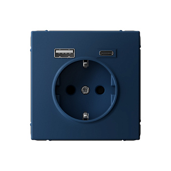 ARTGALLERY РОЗЕТКА 16А с 2 USB A+C, 5В/2,4А/3,0А, 2х5В/1,5А, механизм, АКВАМАРИН в Чите
