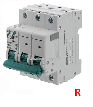 Автоматический выключатель DEKraft ВА-103 3Р 50А 6кА х-ка C в Чите