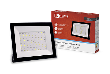 Прожектор светодиодный СДО-7 100Вт 230В 6500К IP65 черный IN HOME в Чите