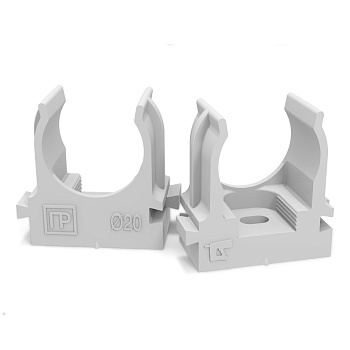 Крепеж-клипса для труб для прямого монтажа серая 20 мм Промрукав в Чите