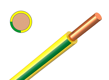 Провод ПВ-1 (ПуВ) 1,5 желто-зеленый в Чите