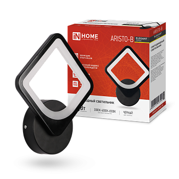 Светильник светодиодный ELEGANT ARISTO-B 15Вт 230В 3000-6500K 1200Лм STEP COLOR черный IN HOME в Чите