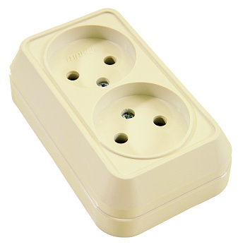 Розетка двойная накладная MAKEL крем в Чите