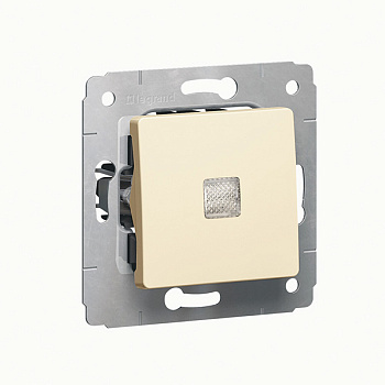 Выключатель одноклавишный CARIVA Legrand с подсветкой крем в Чите