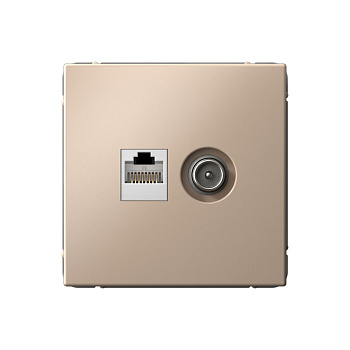 ARTGALLERY РОЗЕТКА двойная ТВ + компьютерная RJ45, кат. 5Е, ПЕСОЧНЫЙ в Чите