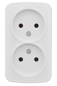 Розетка двойная НАКЛАДНАЯ Минск EKF белая в Чите