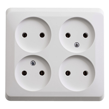 Розетка четырехместная ЭТЮД SE накладная белая в Чите