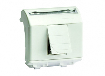 Розетка компьютерная RJ45 кат.5e, Brava, белая, 2мод DKC в Чите