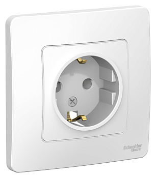 Розетка одинарная BLANCA SE с заземлением белая в Чите