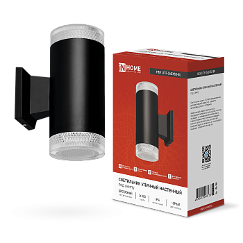 Светильник уличный настенный двусторонний НБУ LITE-2xGX53-BL алюминиевый черный IP54 IN HOME в Чите