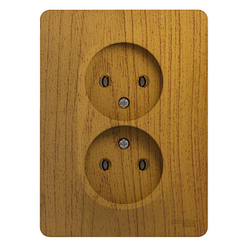 Розетка двойная Glossa SE дуб в сборе в Чите