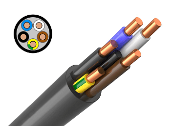 Кабель ВВГ нг(А)-LS 5х1,5 ок (N, PE) - 0,66кВ ГОСТ 31996-2012 Кабэкс в Чите