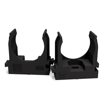 Крепеж-клипса для труб для прямого монтажа черная 25 мм Промрукав в Чите