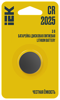 Батарейка дисковая литиевая CR2025 (1шт/блистер) IEK в Чите