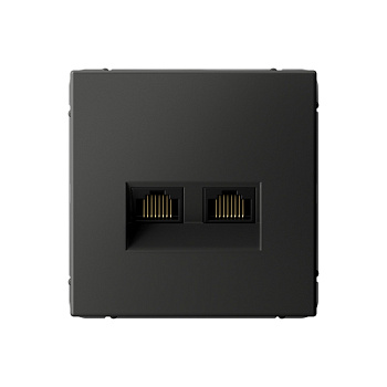 ARTGALLERY РОЗЕТКА двойная компьютерная RJ45+RJ45, кат.6А, механизм, БАЗАЛЬТ в Чите