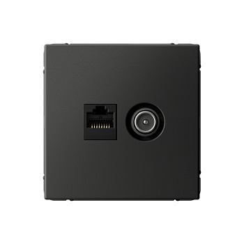 ARTGALLERY РОЗЕТКА двойная ТВ + компьютерная RJ45, кат. 5Е, БАЗАЛЬТ в Чите