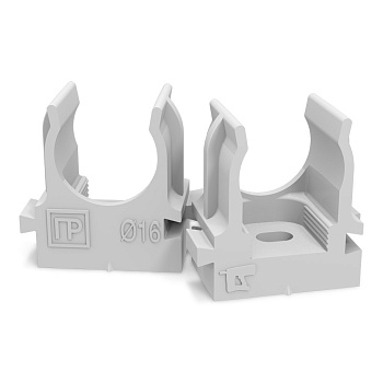 Крепеж-клипса для труб для прямого монтажа серая 16 мм Промрукав в Чите