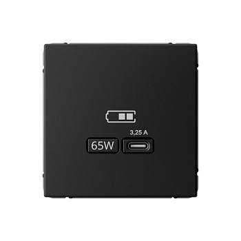 ARTGALLERY USB РОЗЕТКА тип-С 65Вт высокоскор.заряд. QC, PD, механизм, КАРБОН в Чите