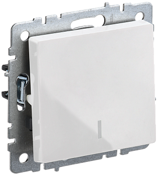 Выключатель одноклавишный с подсветкой 10А BRITE IEK белый в Чите