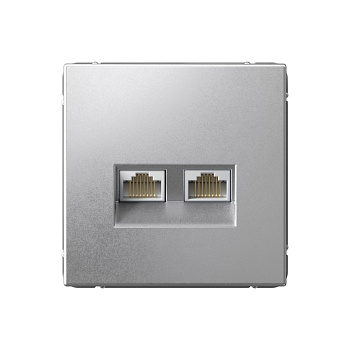 ARTGALLERY РОЗЕТКА двойная компьютерная RJ45+RJ45, кат.6А, механизм, АЛЮМИНИЙ в Чите