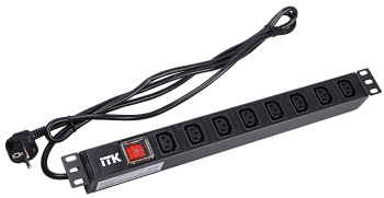 ITK PDU 8 розеток C13 с LED выкл 1U шнур 2м вилка в Чите