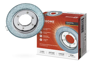 Светильник встраиваемый GX53R-crystal R22L с подсветкой 4К под лампу GX53 Голубой/Хром IN HOME в Чите