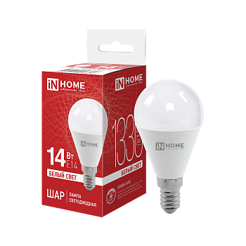 Лампа светодиодная LED-ШАР-VC 14Вт 230В E14 4000K 1330Лм IN HOME в Чите
