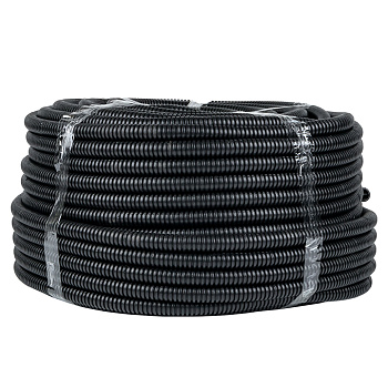 Труба гофрированная ПНД с протяжкой d20 мм (25 м) черная Plast EKF в Чите