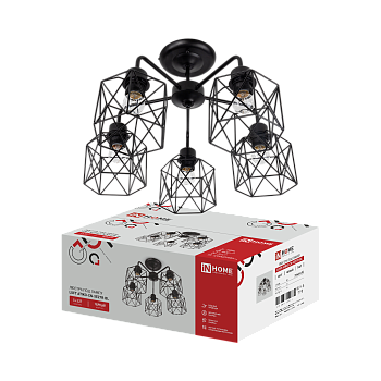 Люстра под лампу LOFT ATIKO-СN-5E27R-BL 5хЕ27 черный IN HOME в Чите