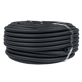 Труба гофрированная ПНД с протяжкой d=25 мм (75 м) черная Plast EKF в Чите