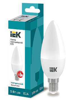 Лампа LED C35 свеча 5Вт 230В 4000К E14 IEK в Чите