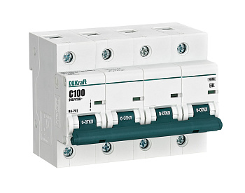 Автоматический выключатель DEKraft ВА-201 4Р 100А 10кА х-ка С в Чите