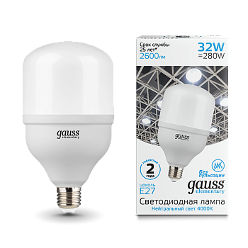 Лампа сд LED-T100 32Вт E27 6500K 2700Лм Elementary GAUSS в Чите