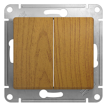 Переключатель двухклавишный Glossa SE дуб в Чите