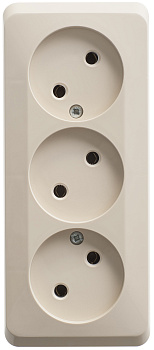 Розетка тройная ЭТЮД SE накладная крем в Чите