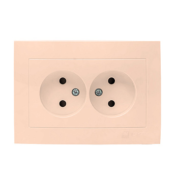 Валенсия розетка 2-местная б/з 10А кремовая с защитными шторками EKF PROxima в Чите