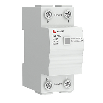Реле напряжения (сквозное подключение) RVb-40A EKF Basic в Чите