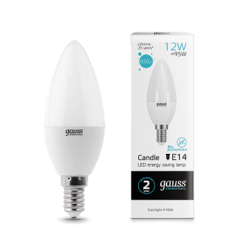 Лампа светодиодная LED-СВЕЧА 12Вт E14 4100K 920Лм Elementary GAUSS в Чите