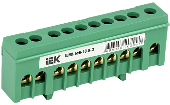 Шина PE "земля" в корп изол на DIN-рейку ШНИ-6х9-10-К-З IEK в Чите