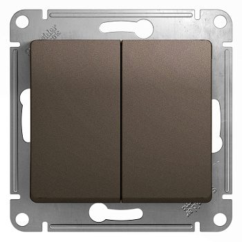 Выключатель двухклавишный Glossa SE шоколад в Чите