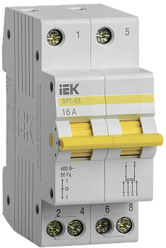 Выключатель-разъединитель трехпозиционный ВРТ-63 2P 16А IEK в Чите