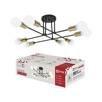 Люстра под лампу LOFT EASY-8E27-BLT 8хЕ27 черный, латунь IN HOME в Чите
